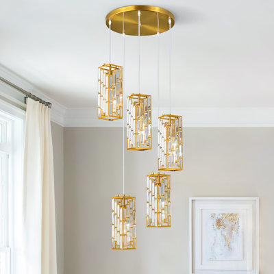 Luminaire suspendu moderne à grappe rectangulaire Dazay