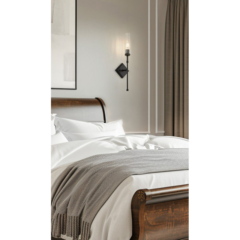 Esme 23.75 inch Matte Black 1 Light Wall Sconce, Matte Black