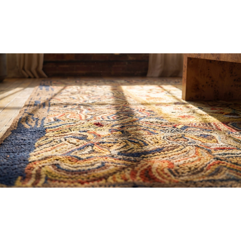 Antique American Hooked Rug Wool Multicolor