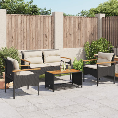  Garden Sofa Set Black