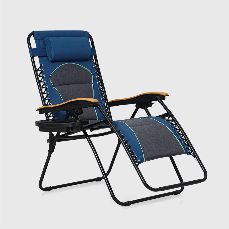 Naihomy Folding Recliner Chair, Blue/Gray