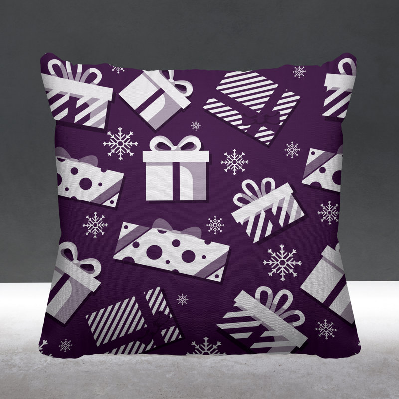 Coussin intérieur / extérieur Christmas Gift, L 17 po x H 17 po, Mauve