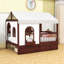 Full Size Wooden House-Shaped Bed With Charging Board, Shelf, Drawers And LED Strip-1034379952