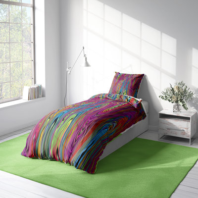 Ensemble de housse de couette et insert 5 pièces en microfibre multicolore