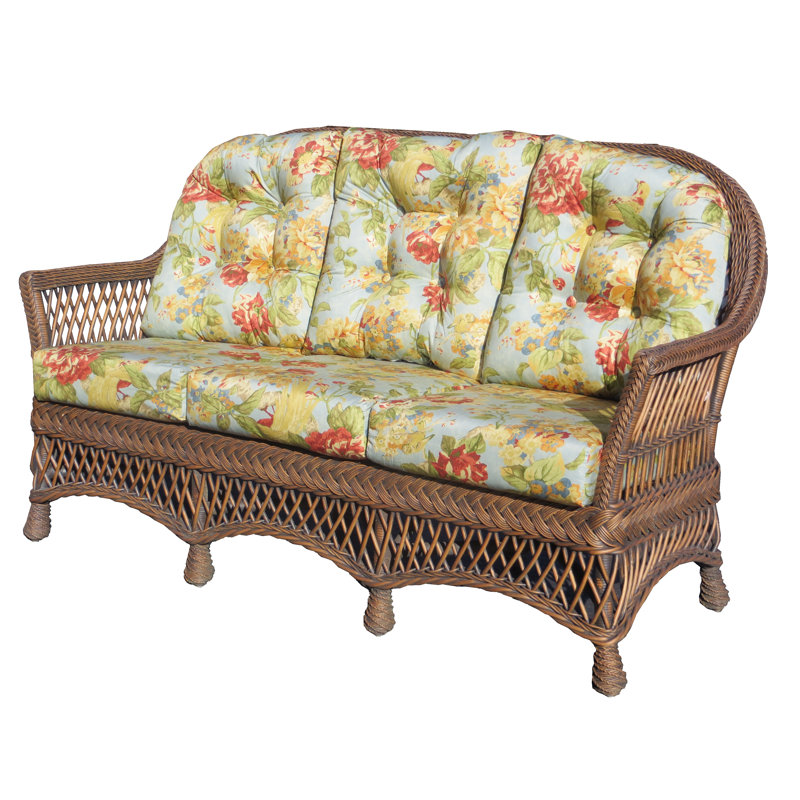 Calderon Upholstered 65'' Sofa, Wild Orchid Black, Brownwash