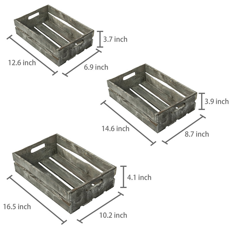 Ensemble de 3 caisses en bois massif