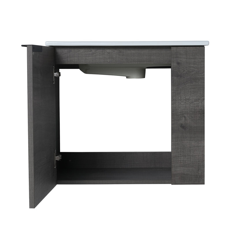 Meuble-lavabo avec lavabo 22 po pour petite salle de bain, meuble-lavabo flottant avec porte à fermeture douce, petit meuble-lavabo avec lavabo