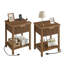 Tables de chevet avec chargeur et rangement, ensemble de chambre moderne en MDF en noyer