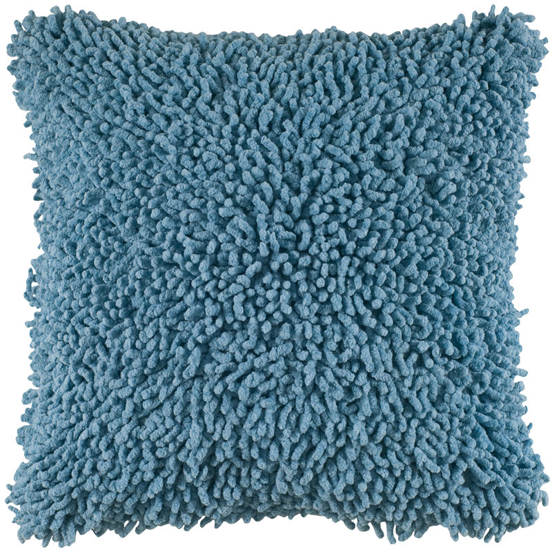 Daysha Shag 100% Cotton Throw Pillow, Blue