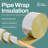 Home Intuition 25 Foot Foiled Back Fiberglass Pipe Insulation Wrap, 3" Wide x 1" Thick