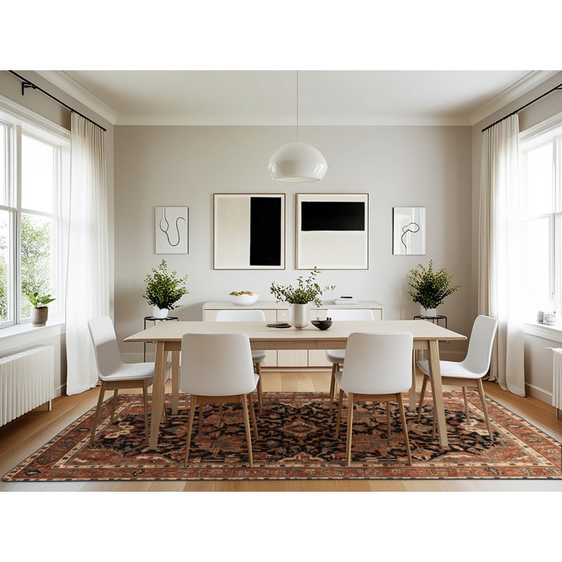 Machine Washable Persian Brown Area Rug, Rectangle 7' x 10'