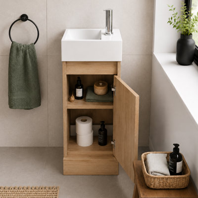Kratos 390mm Single Bathroom Vanity with Integrated Polymarble Basin