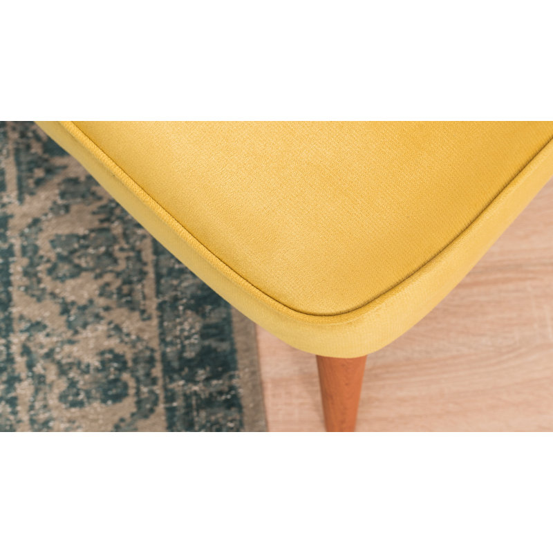 Chaise d'appoint rembourrée Aldobrando, 100 % polyester jaune