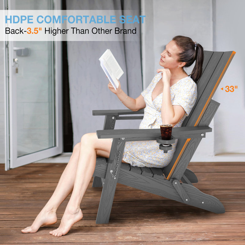 Outdoor Adirondack Chair, Gray