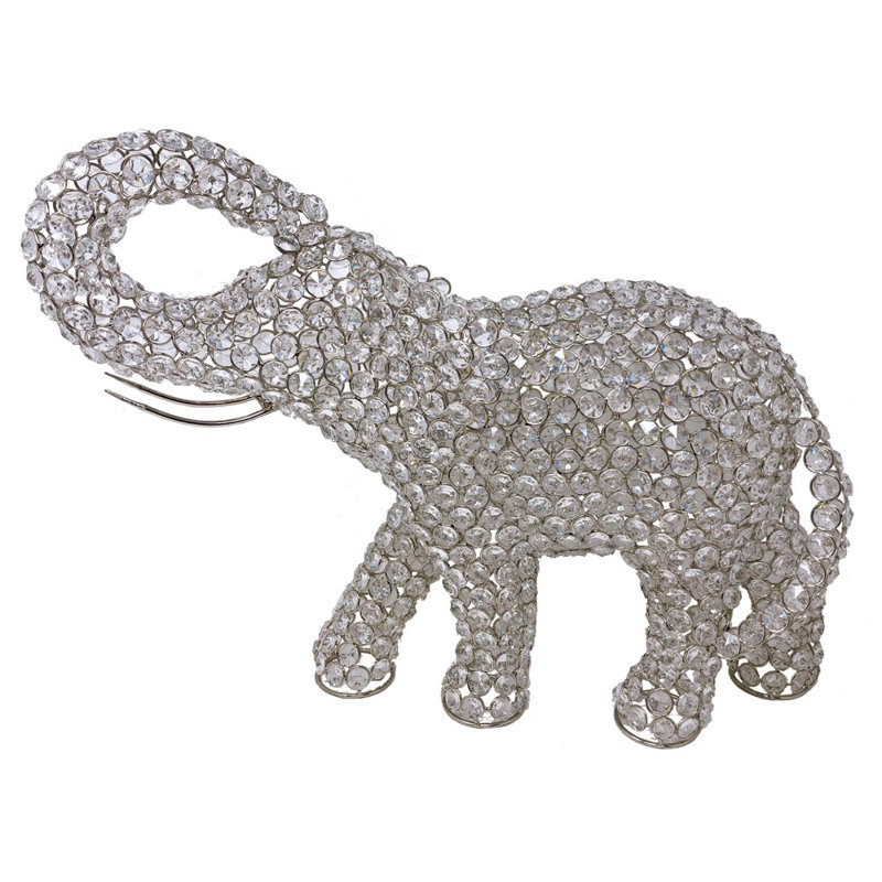 Sculpture éléphant argent et faux cristal