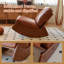 Chaise berçante confortable, fauteuil oscillant rembourré de haute qualité, structure en bois massif, parfaite pour une chaise d'appoint-54029009