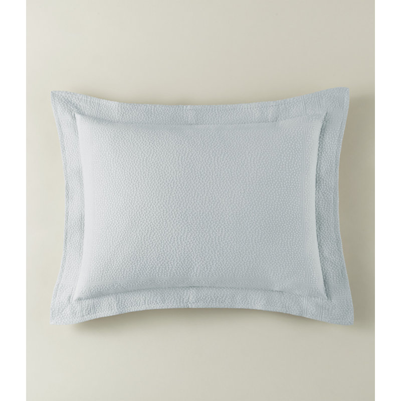 Montauk Linen/White/Pearl/Platinum 100% Cotton Piece Sham, Standard, Barely Blue