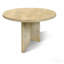 Table basse en marbre naturel beige doré jaune - 27,6 po de diamètre x 12,6 po de hauteur