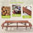 Brown Wooden Picnic Table With Benches - Outdoor Rectangle Patio Table, Weather-resistant, Built-in Umbrella Hole For Garden/backyard