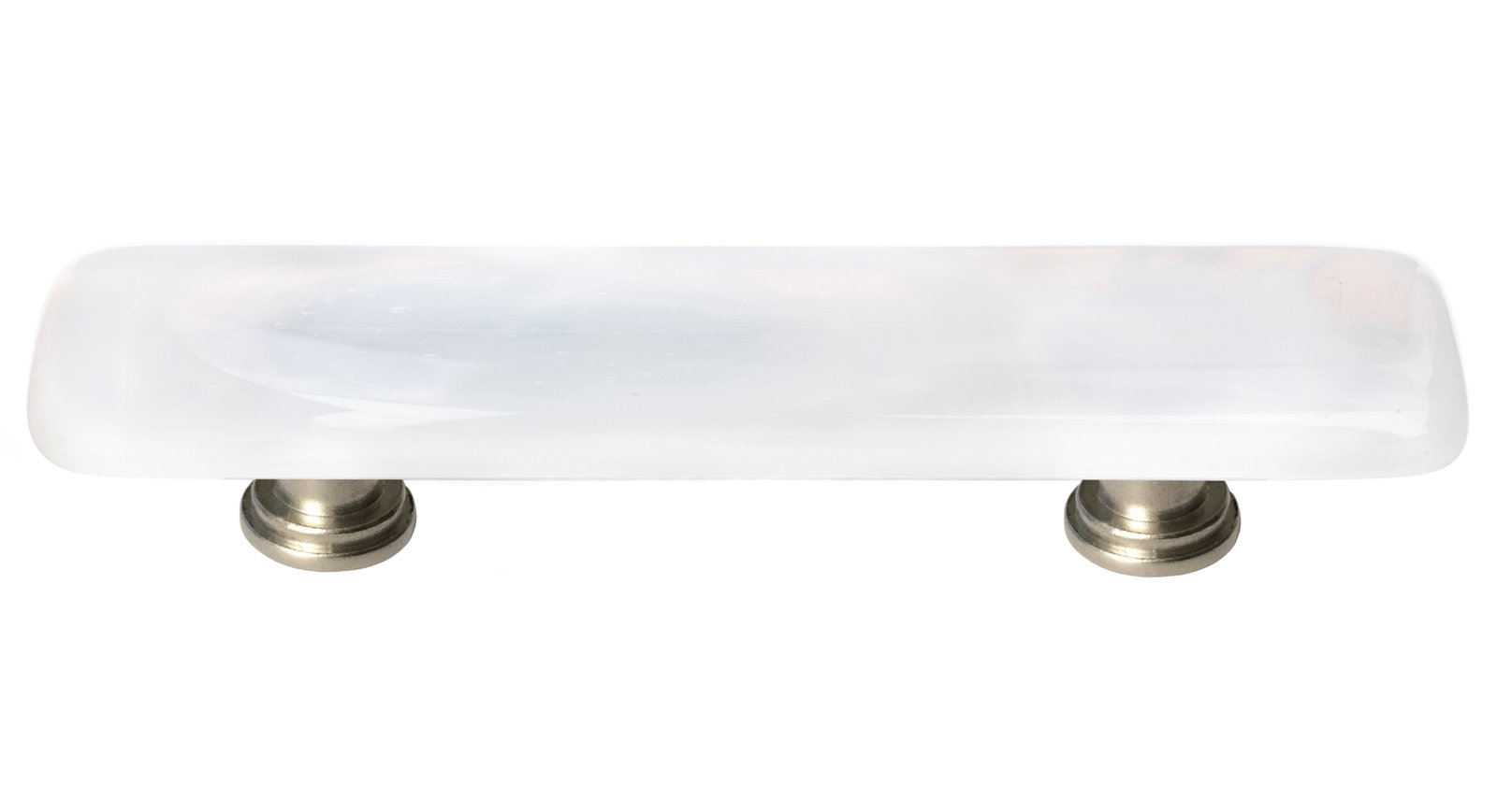 Cirrus Bar Cabinet Pull, Satin Nickel, White