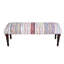 Modern Country / Farmhouse Multicolor/Brown Striped Handmade Upholstered Bench