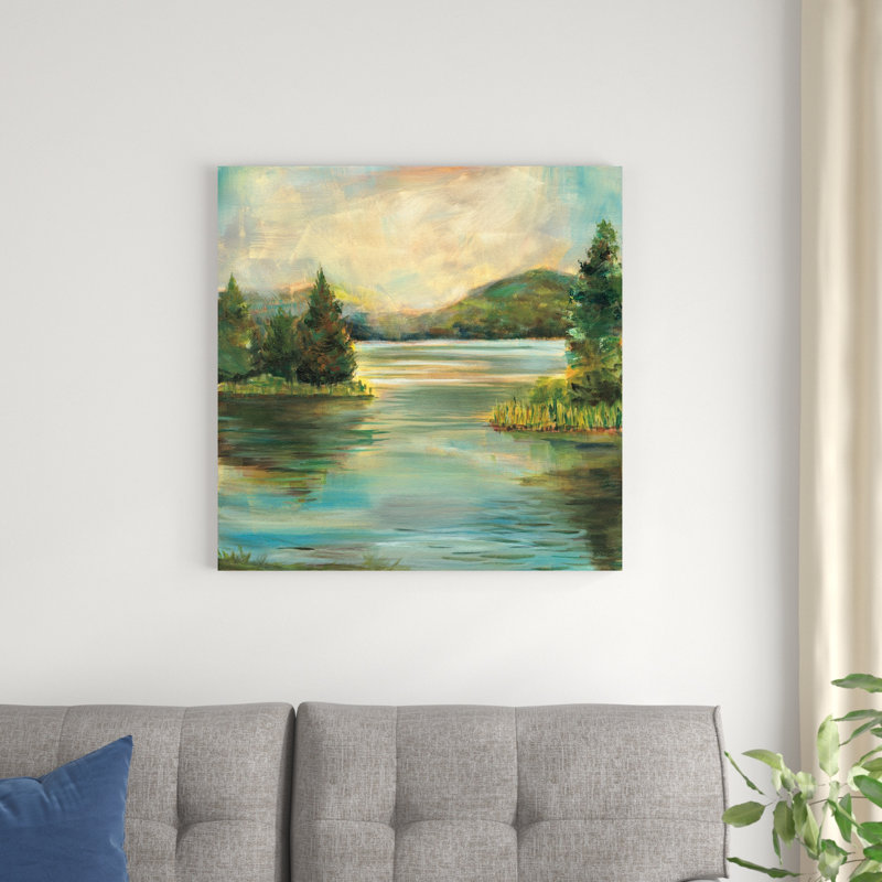 " Silver Lake " Mixed Media Print, 30" H x 30" W x  1.25" D