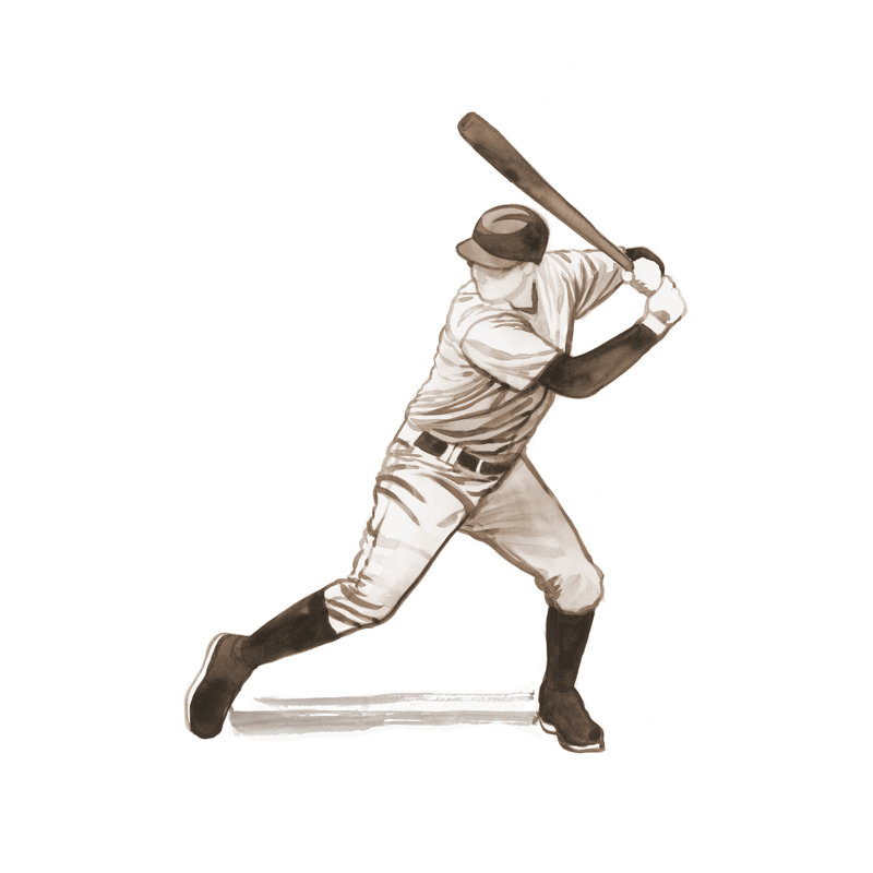 Play Ball VII Painting by David Erickson, Image Brush Gel, 48" H x 36" W x 1.5" D