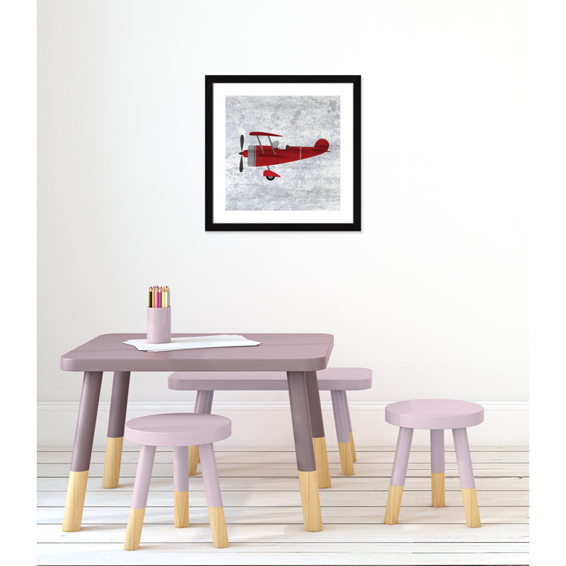 Impression sur papier rouge 2, H 22,5 po x l 22,5 po x P 0,6 po, Encadré plat noir