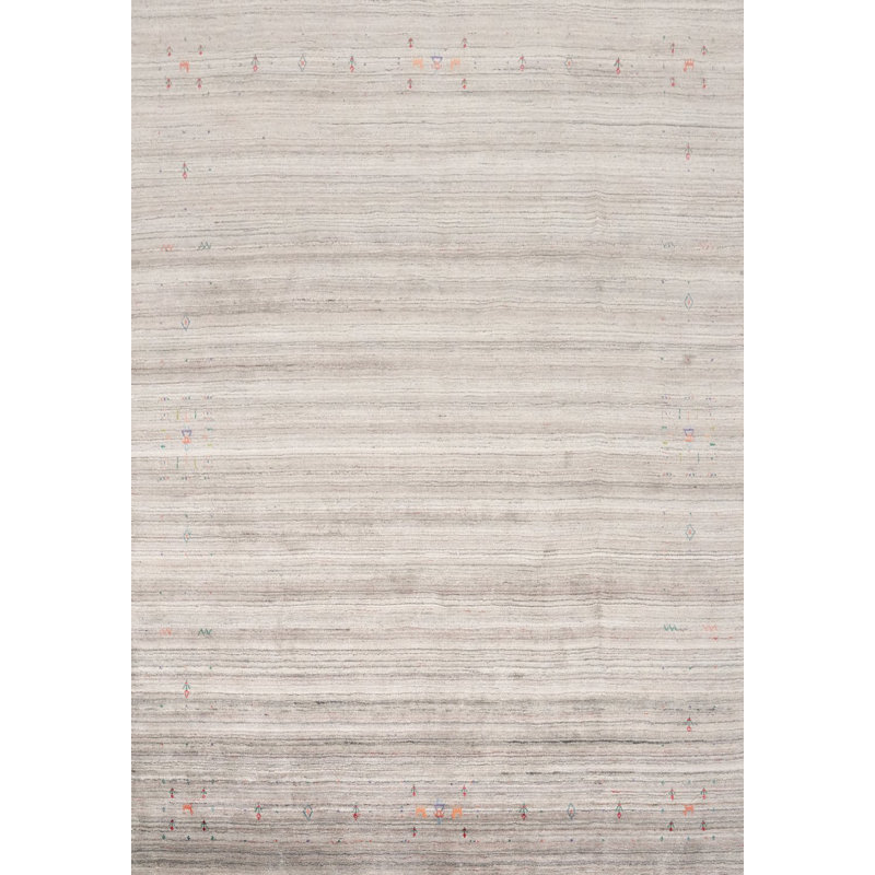 Tapis élégant en laine fabriqué à la main de style Gabbeh 8 x 10