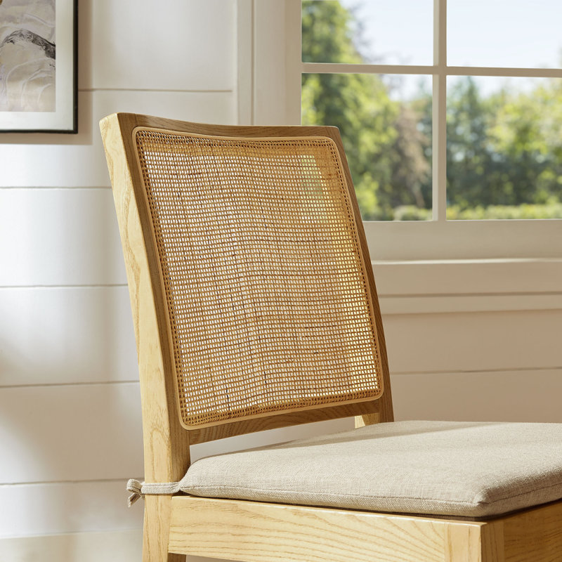 Chaise en bois et rotin Ovard