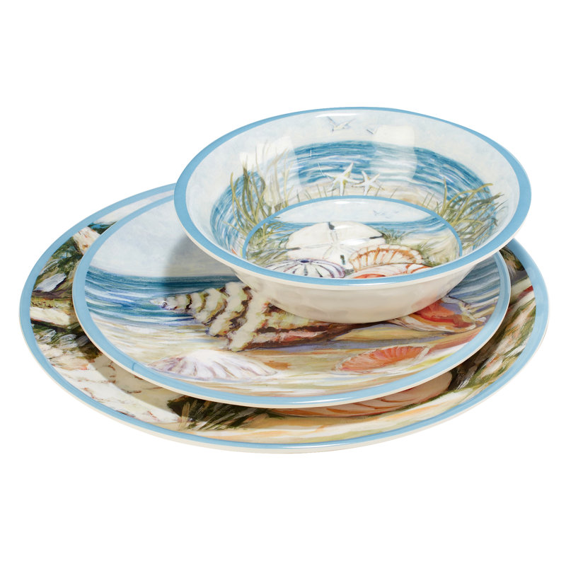 Seacoast Melamine 12 pc Dinnerware Set