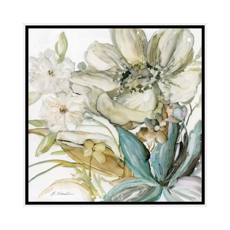 «Seaglass Garden II» par Elizabeth Franklin - reproduction d'art, H 37 po x l 37 po x P 1,5 po, Cadre blanc