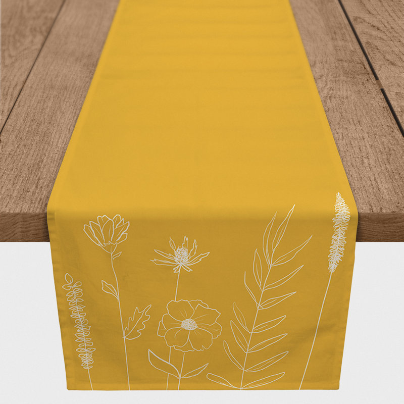 Chemin de table Jaizion, Jaune, 72 po x 16 po
