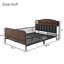 Structure de lit plateforme pleine grandeur en métal avec lumière, lit double en métal pour enfants avec tête de lit tapissier et rangement-1424220021-1424220020