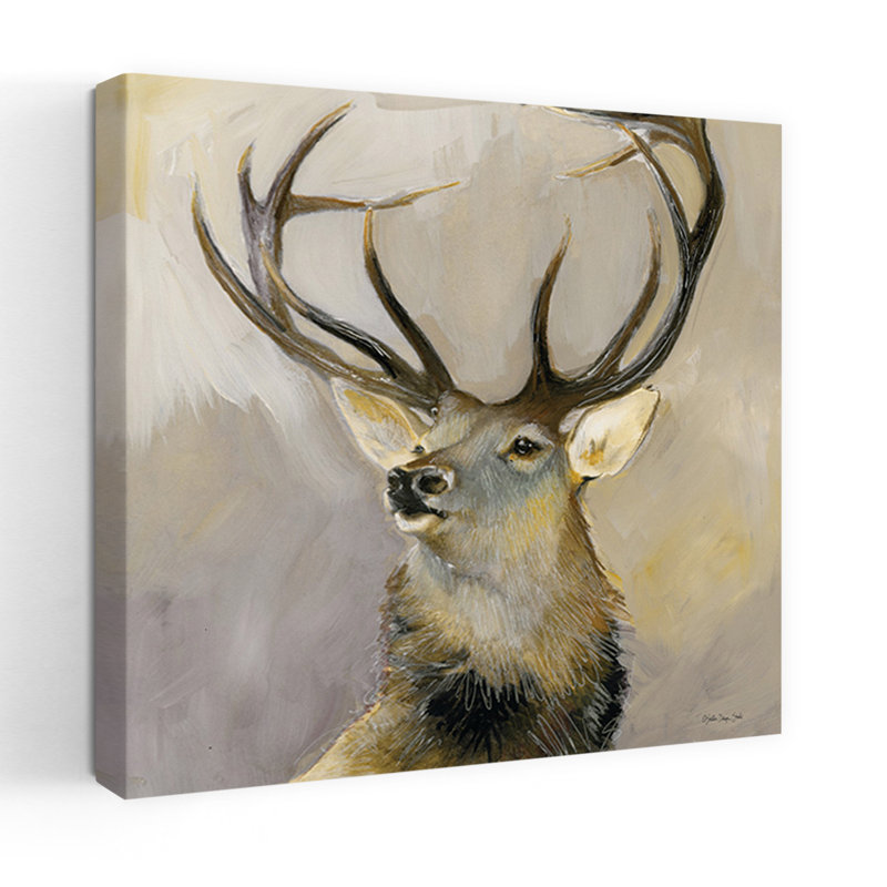 Elk Study 1, art abstrait contemporain, H 32 po x l 32 po