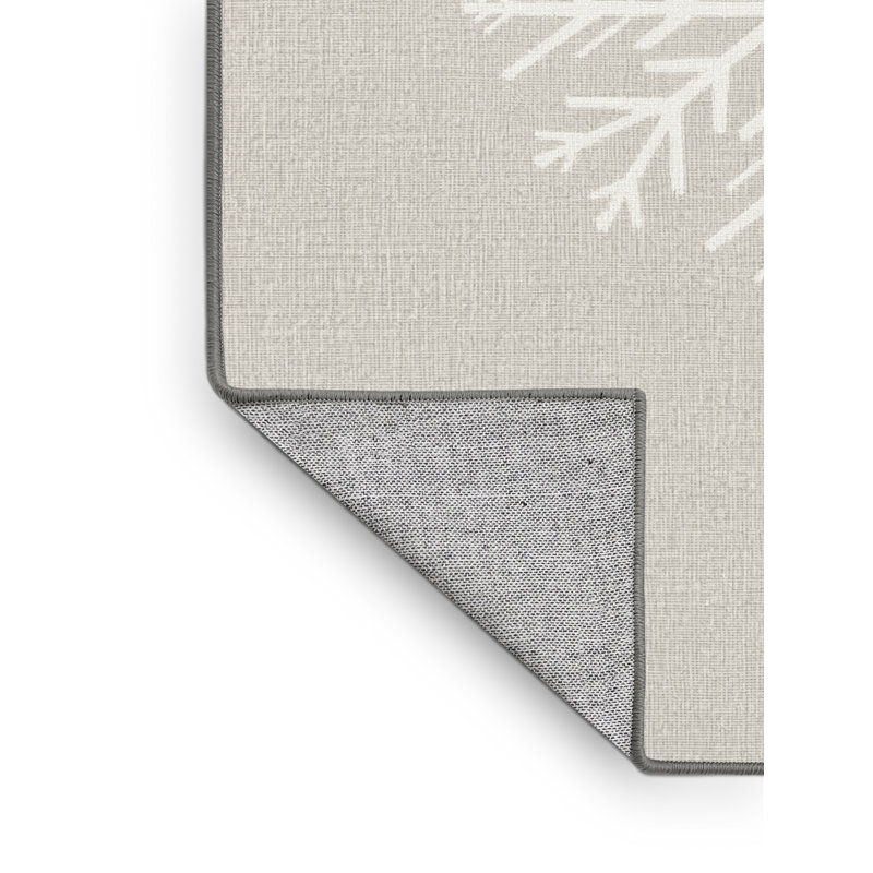 Tapis gris moderne lavable à la machine à motif abstrait de Noël Champlost - reliure grise, 5x7