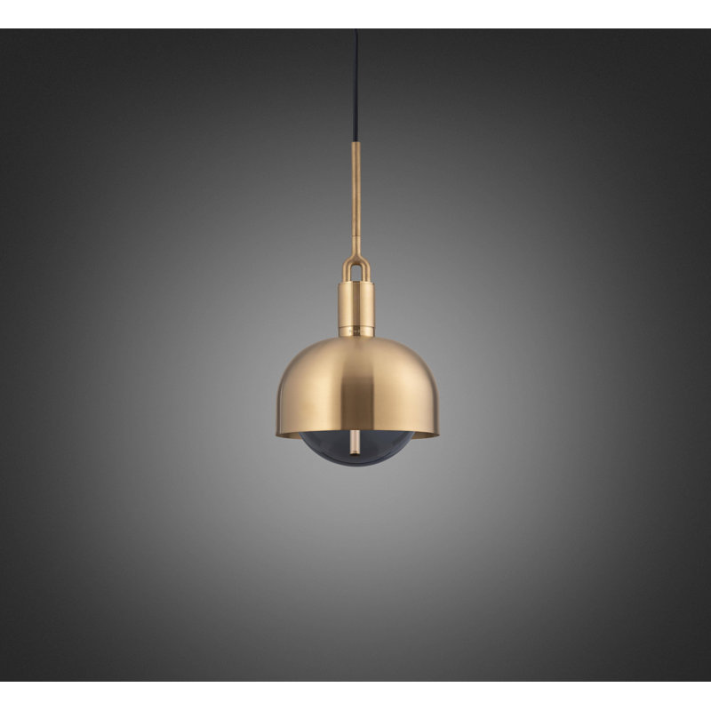 Luminaire suspendu fourche / abat-jour / globe, Fumé / laiton
