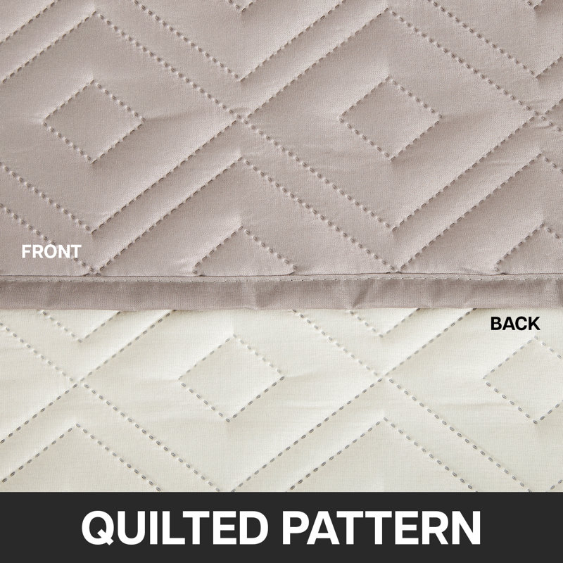 Quilted Pattern Reversible Waterproof Sofa Protector Slipcover, 179cm H x 280cm W - (3 Seater), Beige/Cream