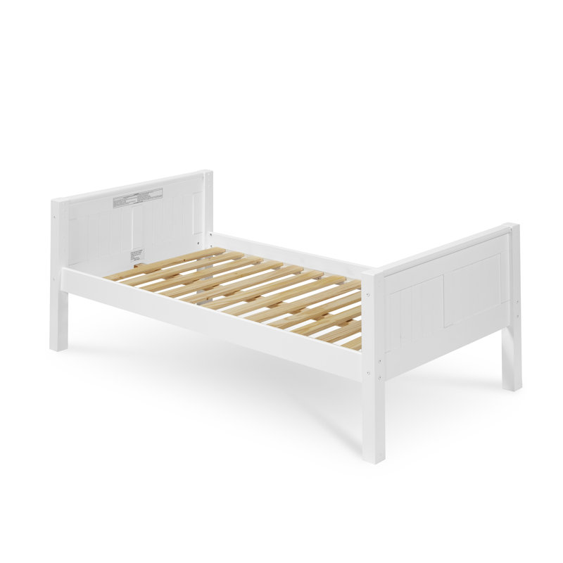Lit mezzanine simple en bois massif Friedemar, Cappuccino, Simple