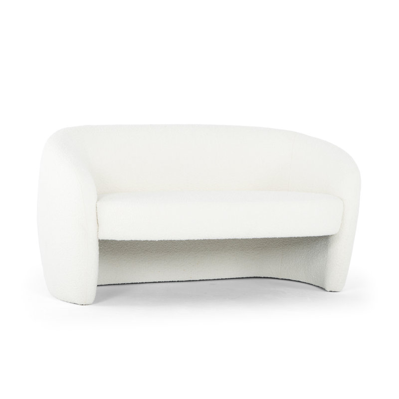 Yancy 60.75'' Upholstered Settee, White