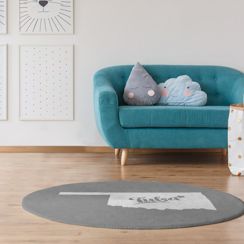Chenille Indoor Rug, Round 5'