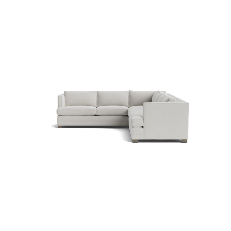 Keaton Chaise Sectional, Performance Velvet - Silver, Driftwood
