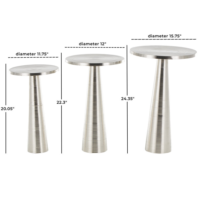 Aakin End Table Set, Silver