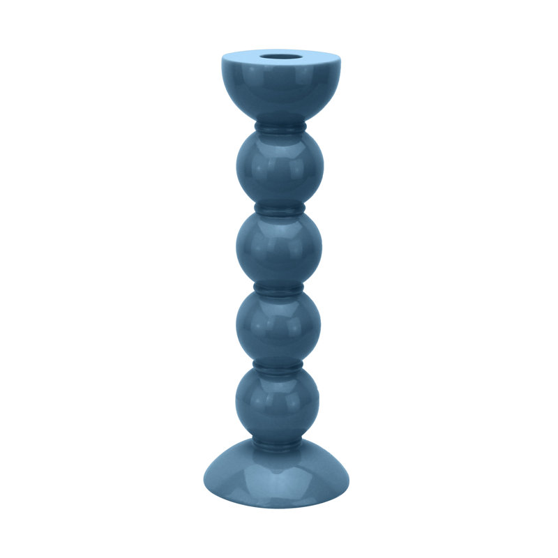 Bobbin Candlestick, 9.45" H x 1.97" W x 1.97" D, Chambray