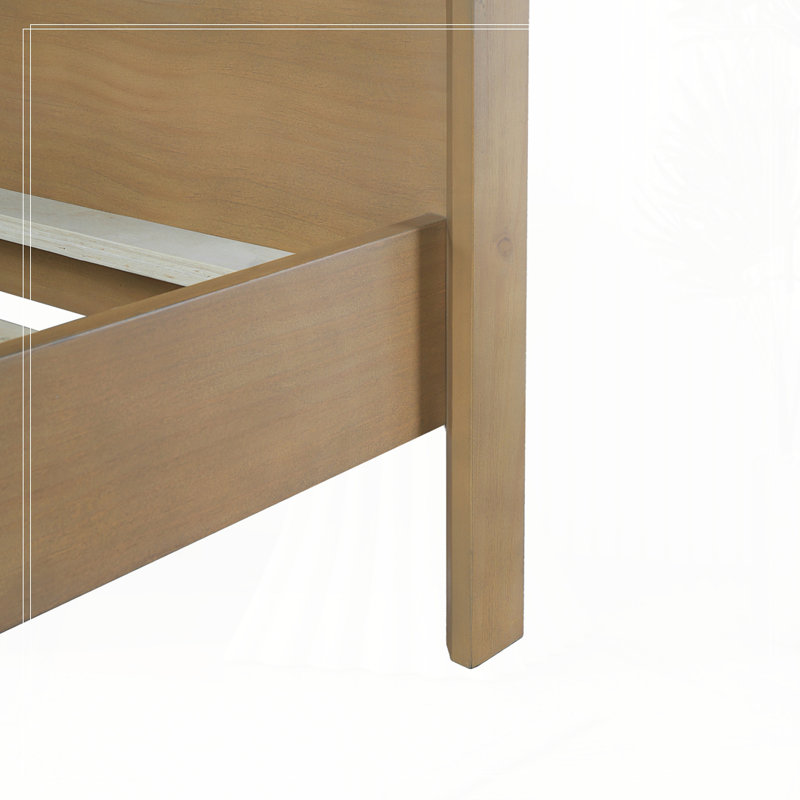Wood Platform Bed, Natural Yellow, King
