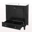 Meuble-lavabo 30 po avec lavabo, armoire multifonctionnelle avec portes et tiroir, cadre solide et panneau de fibres à densité moyenne, noir-594632859