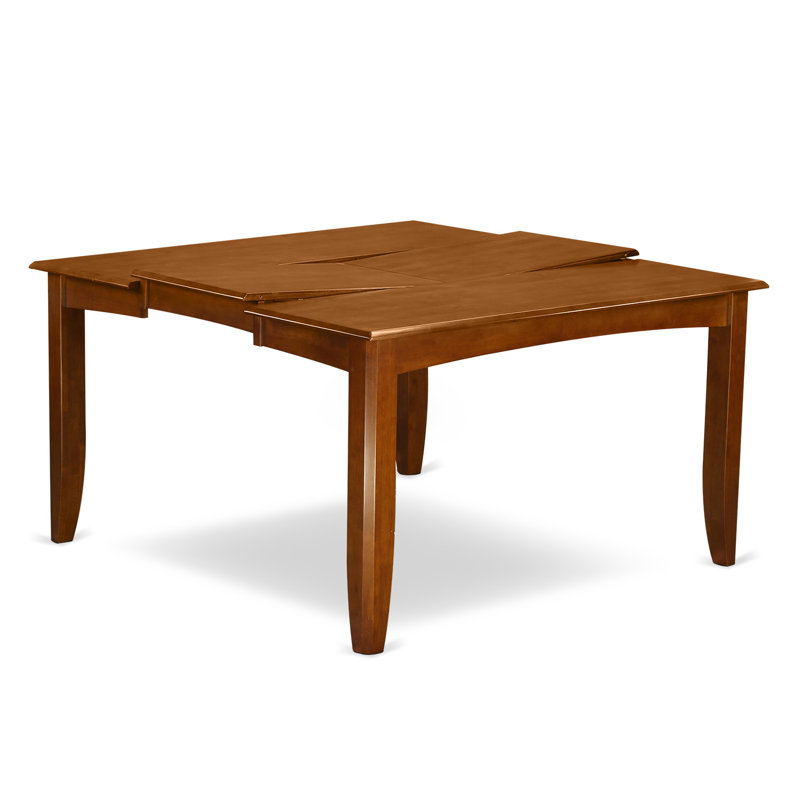 7 Piece Dining Set Consist of a Square Dining Room Table with Butterfly Leaf and 6 Kitchen Chairs, Saddle Brown