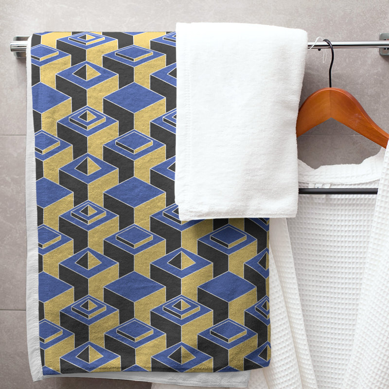 Jordao Bath Towel, Blue/Yellow