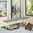 X-Style Mid Century Modern Dining Bench with Solid Wood Seat, Linen White (Off-White) Finish.-78607619-78631026
