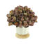 Burgundy Dried Flower Bundle In Cream Ceramic Pot With Wooden Base-675994086